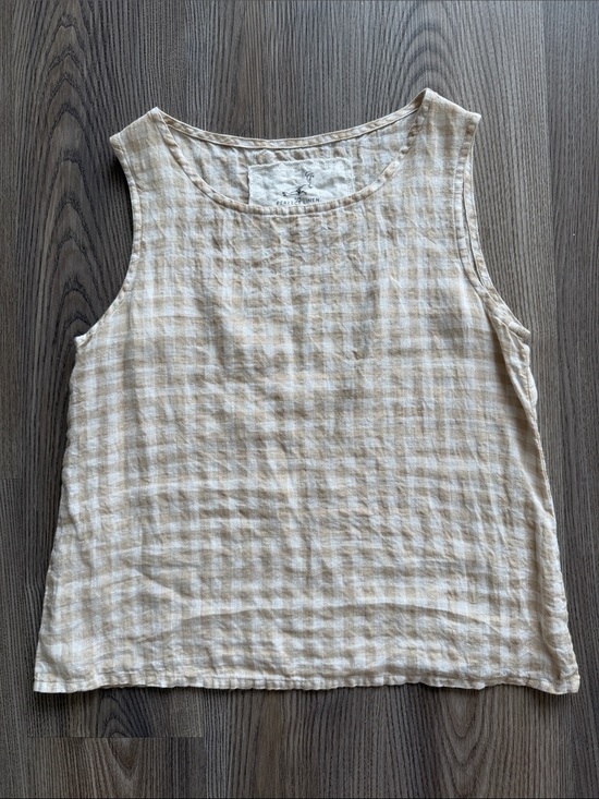 notPERFECTLINEN Tops - NotPERFECTLINEN 100% Linen Tank Top in Gingham Print - Small